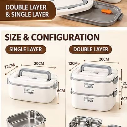 Double Layer 304 Stainless Ste - Bento Box ulasan dan harga