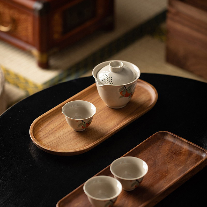 1pc Tableware Solid Wood Round - Japanese Snacks ulasan dan harga
