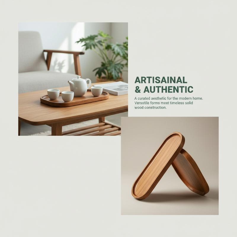 1pc Tableware Solid Wood Round - Japanese Snacks ulasan dan harga