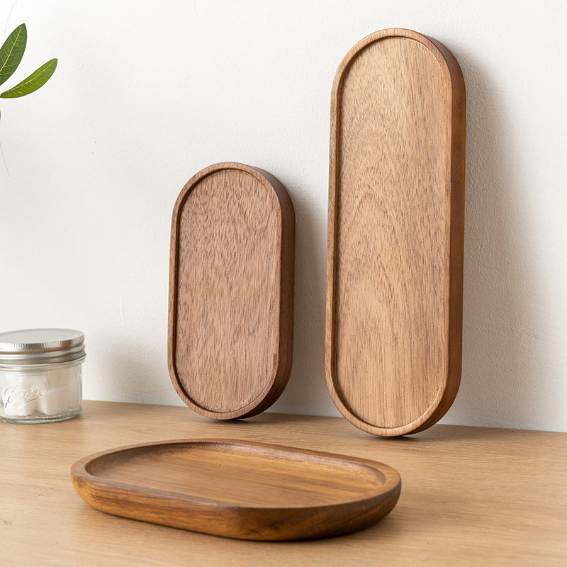 1pc Tableware Solid Wood Round - Japanese Snacks ulasan dan harga
