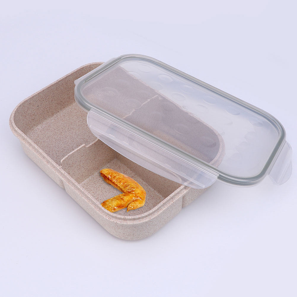 1Set Straw Divided Lunch Box P - Bento Box ulasan dan harga