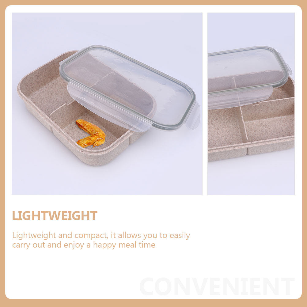 1Set Straw Divided Lunch Box P - Bento Box ulasan dan harga