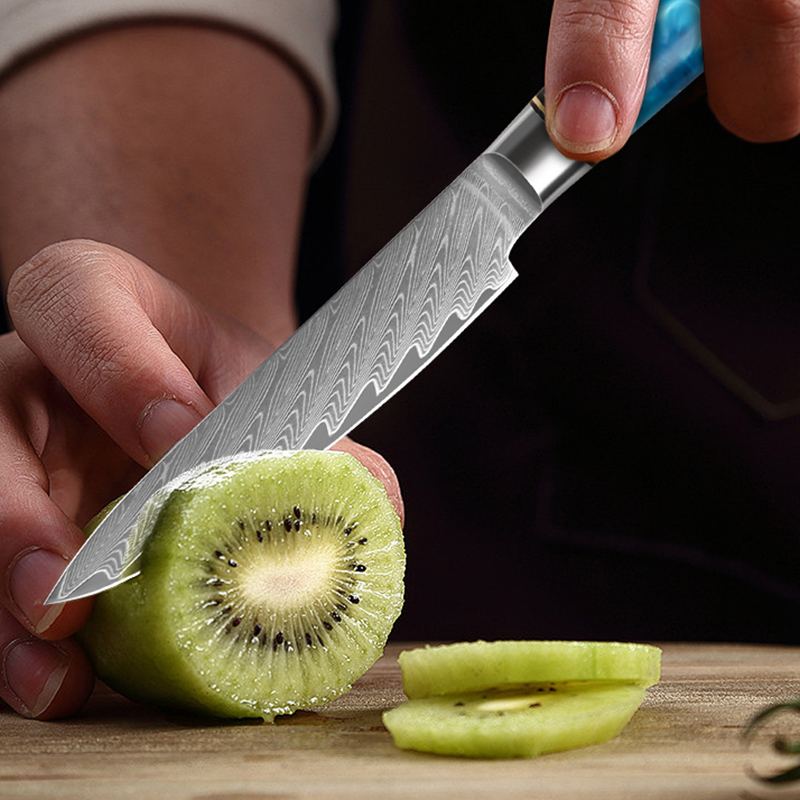 5-Inch Utility Knife Damascus  - Japanese Knife ulasan dan harga