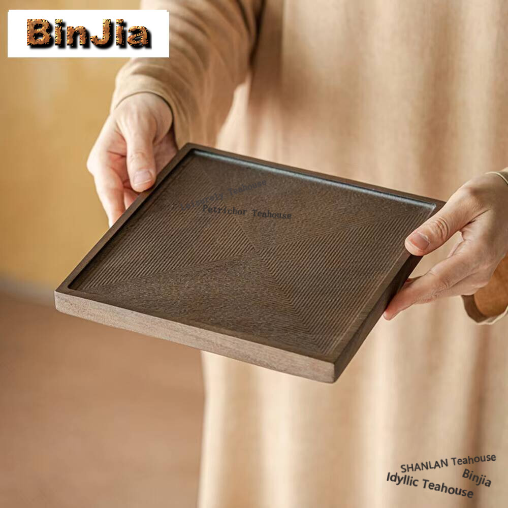 Walnut Square Tableware Solid  - Japanese Snacks ulasan dan harga