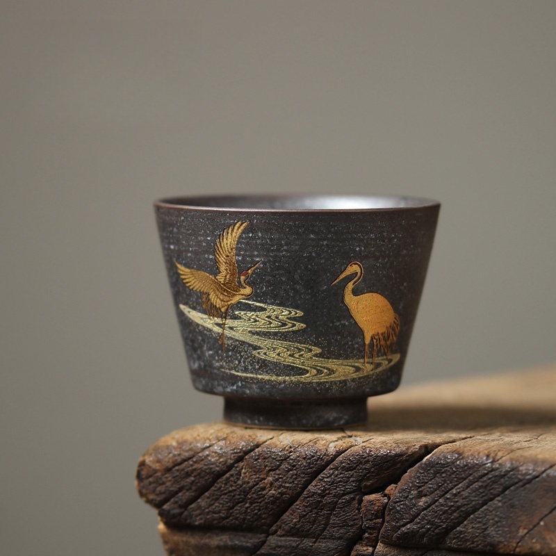 100ML Japanese Crane Tea Cup H - Japanese Pottery ulasan dan harga