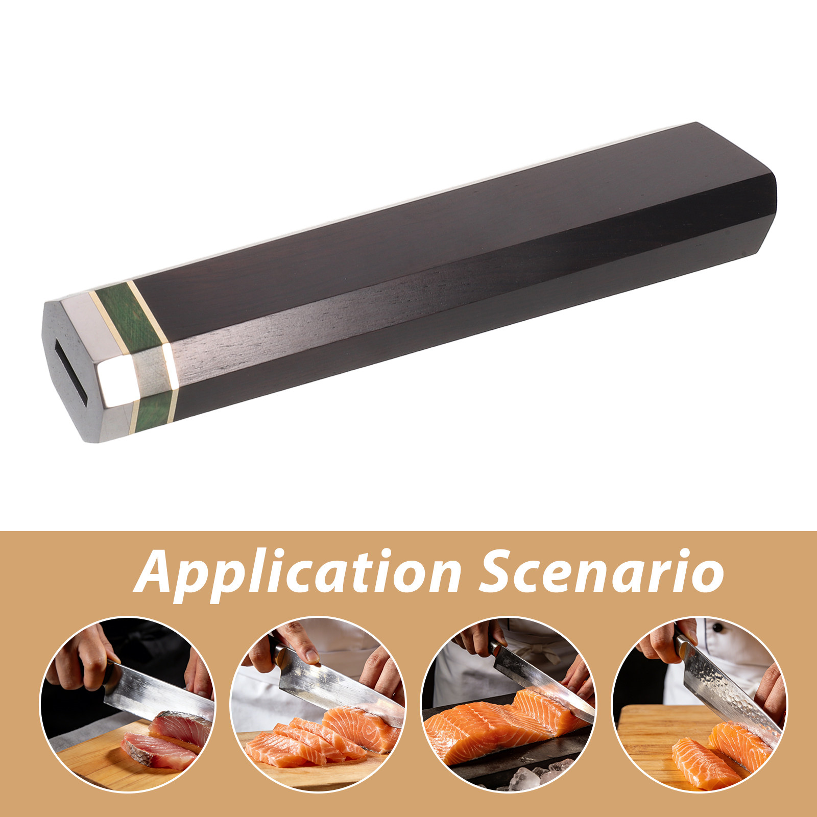Octagonal Ebony Wood Kitchen K - Japanese Knife ulasan dan harga